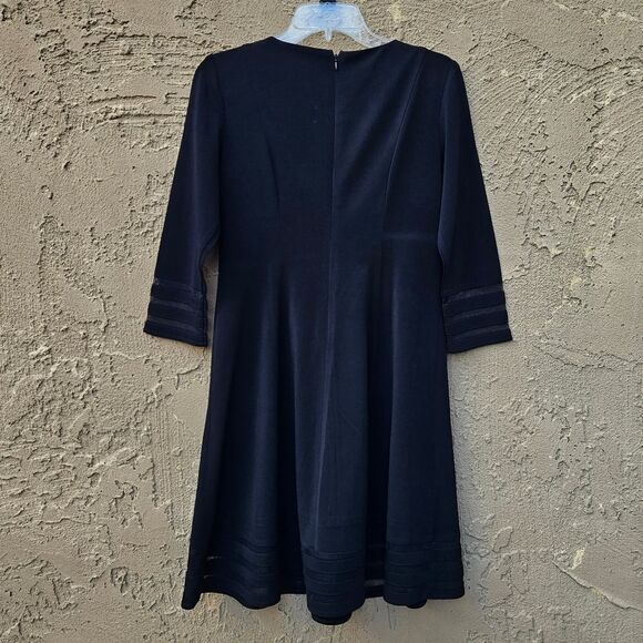 Jessica Howard Black Shadow Stripe Fit and Flare Party Dress - Picture 13 of 16